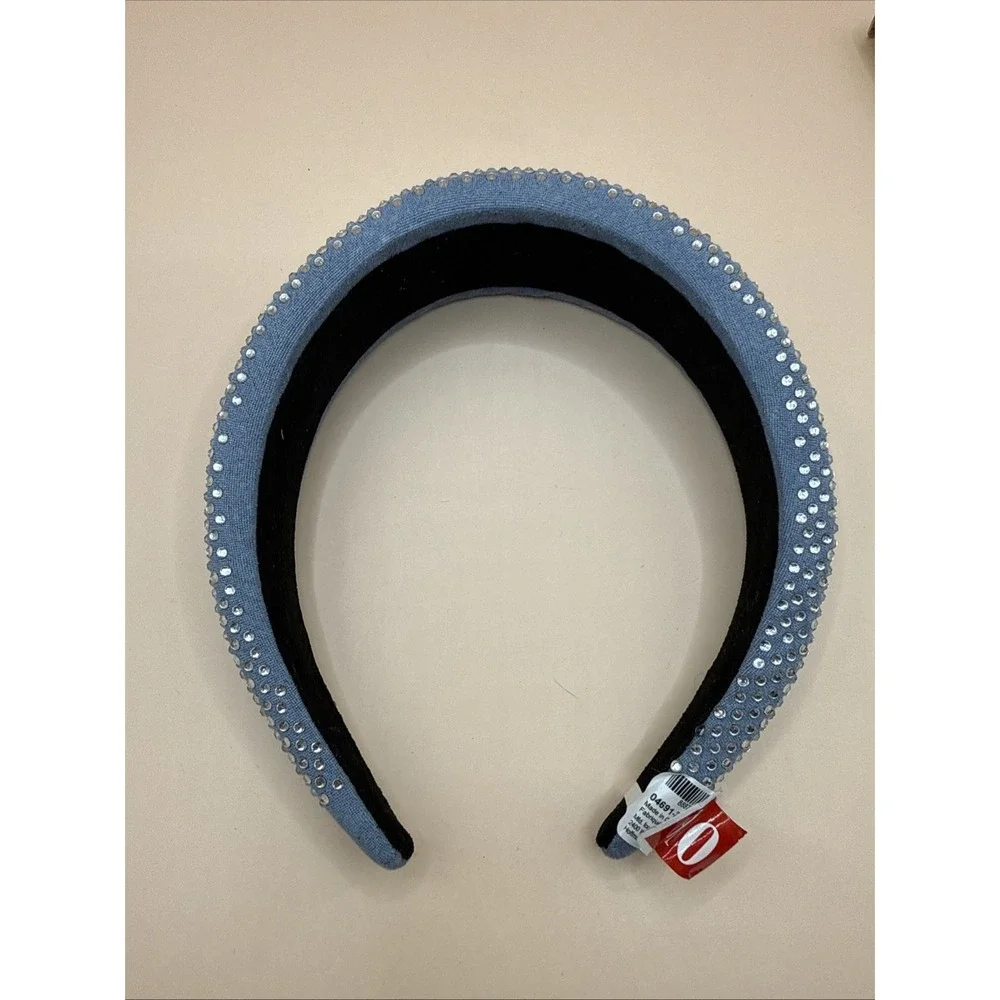 Claires Headband Blue White Rhinestone Gems Hair Accessory Costume Cosplay